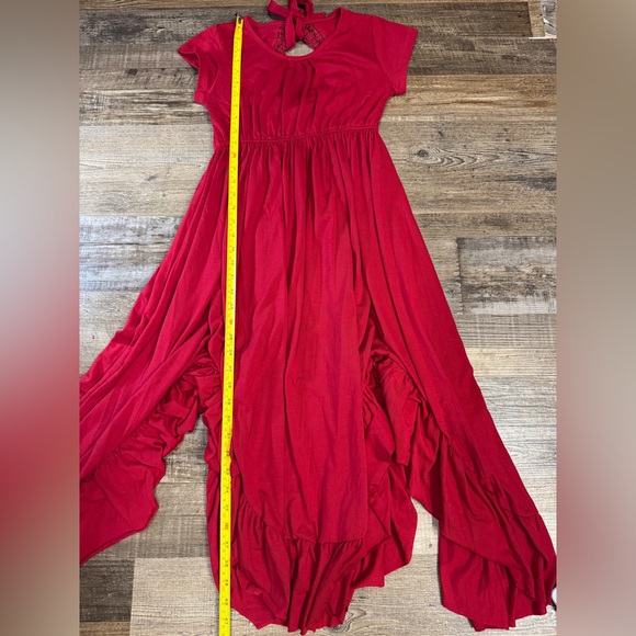 Joyfolie Braelyn Dress Scarlet Red High Low Ruffle Girls Size 10 - Picture 7 of 8
